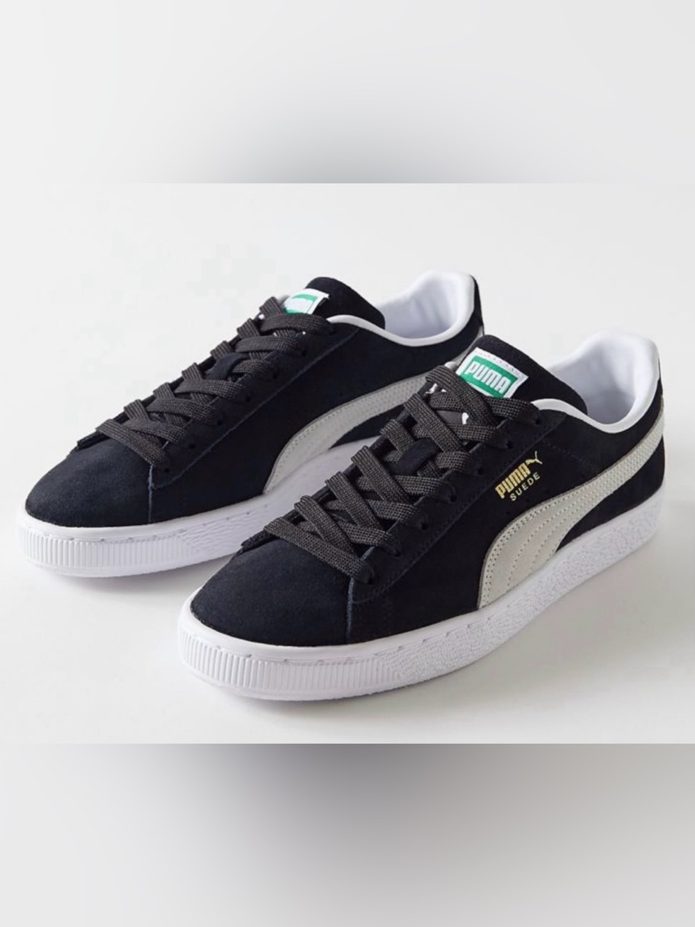 Puma Black & White Suede Classics XXI, size 8.5